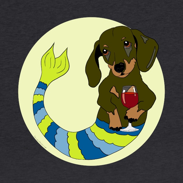 Truman the Dachshund Mermutt by abrushwithhumor